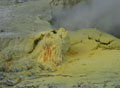 Fumarole met zwavelkristallen. Photo credits by Annemieke van Roekel
