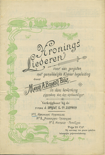 BRANDTS BUIJS, Marius A. - Kronings Liederen:. II: Nederland - Vaderland. III: Marsch - Feestlied.