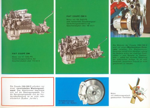 Fiat 2300S Coupe Sales Brochure # 1998G, German