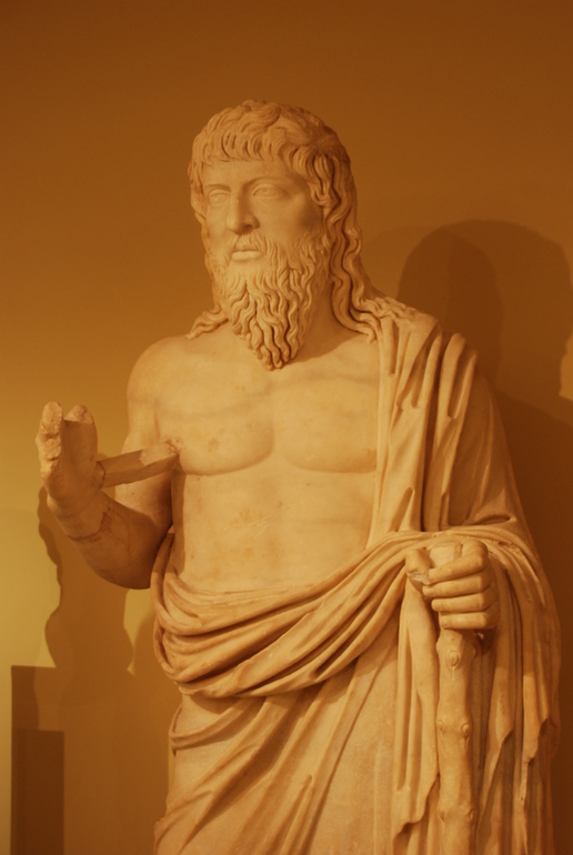 Statue of a wandering philosopher, second century AD, Archaeological Museum Heraklion - photo: George Groutas, Wikimedia Commons <http://commons.wikimedia.org/wiki/File:The_Philosopher_Apollonius_of_Tyana_-_Archaeological_Museum_of_Herakleion.jpg>