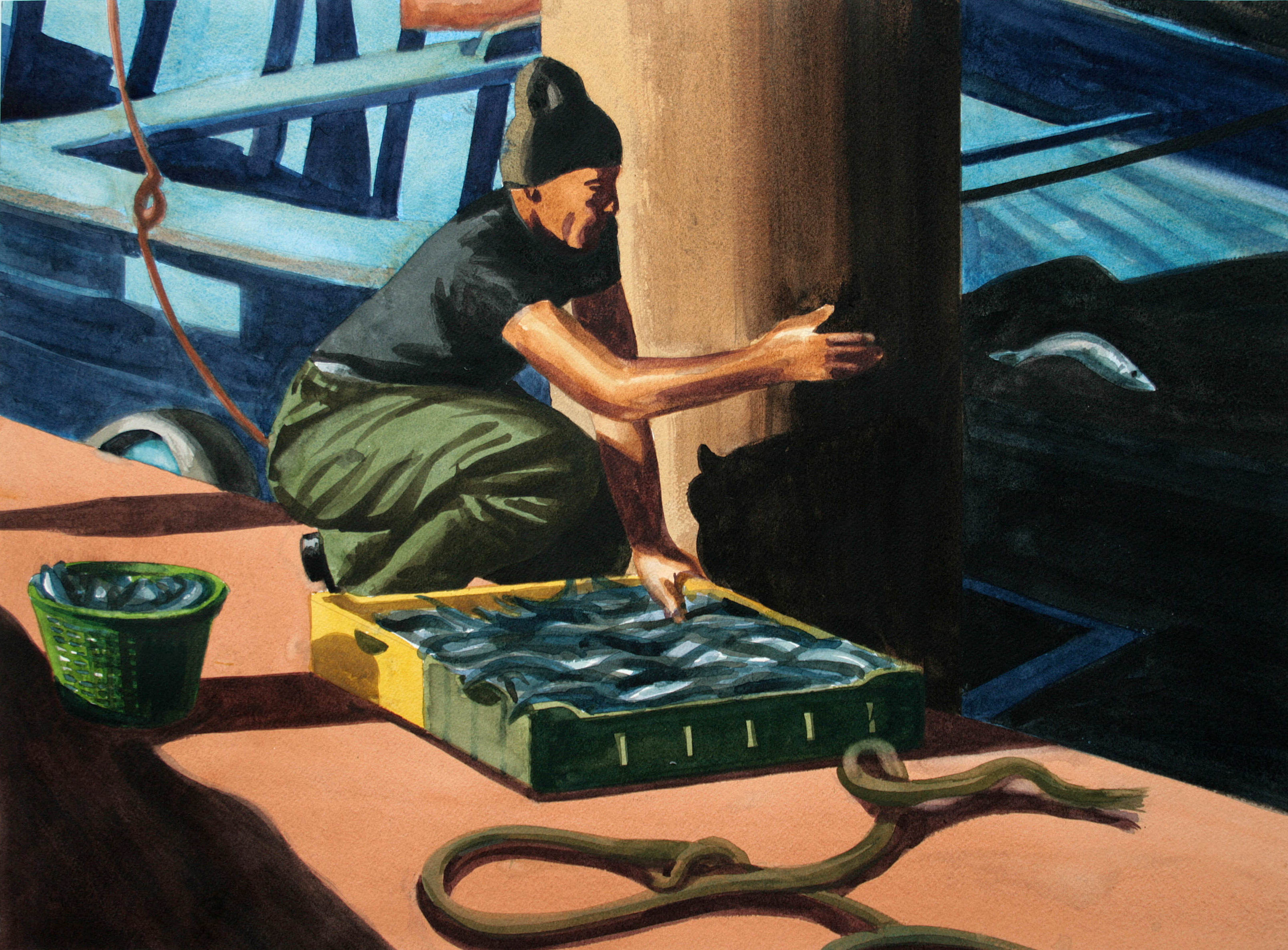 Fisherman, Essaouira by Mattijs van den Bosch