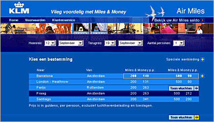 KLM-Airmiles datum