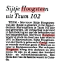 Krantenartikel: Sijtje Hoogsteen uit Tzum 102 jaar