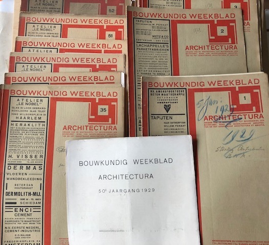 Bouwkundig Weekblad Architectura. 1929. - Orgaan van de Maatschappij tot bevordering der Bouwkunst. Losse nummers.