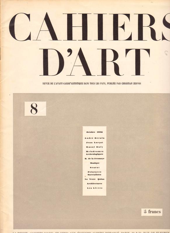 N/A. - Cahiers D'Art. 1926,Nr.8.