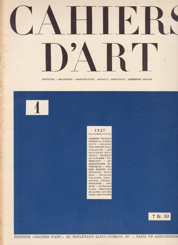 N/A. - Cahiers D'Art. 1927,Nr.1. (deuxieme Anne)