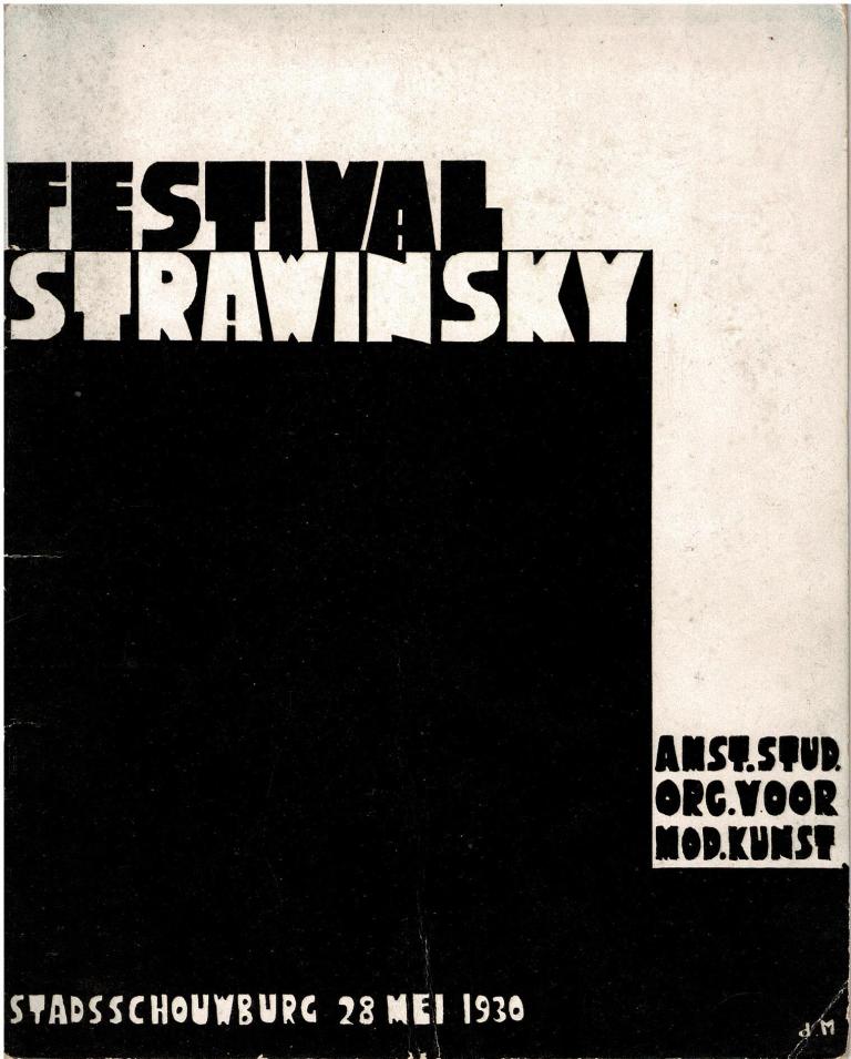 Amst. Stud. Org. Voor Mod. Kunst. - Festival Strawinsky.