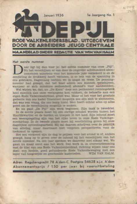 Halm, Wim van (red.) - De Pijl. Rode Valkenleidersblad. 1e Jaargang 1936, nummer 1 t/m 11.
