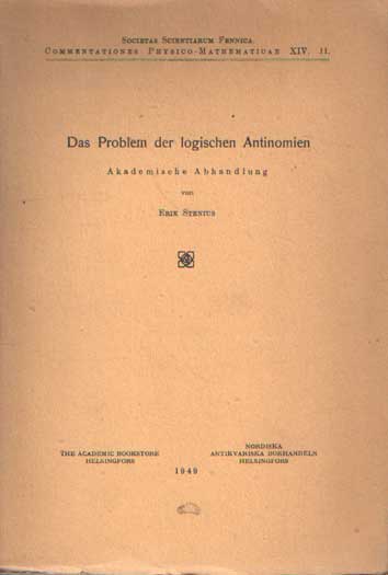 Stenius, Erik - Das Problem der logischen Antinomien Akademische Abhandlung.