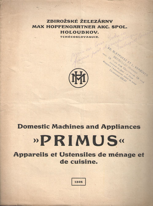  - Domestic Machines and Appliances. Primus. Appareils et ustensiles de mnage et de cuisine.