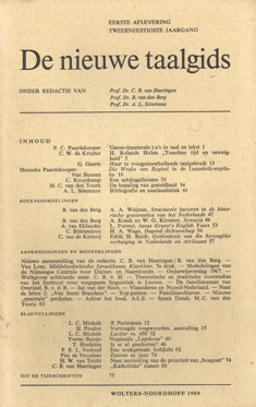 Haeringen, C.B. , W.A.P. Smit & B. van den Berg (redactie) - De nieuwe taalgids. 62ste jaargang 1969, zes nummers. Compleet.