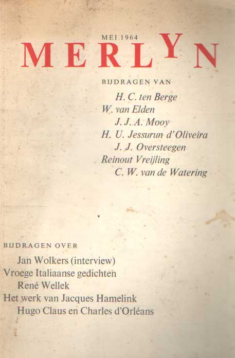 Fens, Kees , H.U. Jessurun d'Oliviera & J.J. Oversteegen (redactie) - Merlyn, literair tijdschrift. Tweede jaargang, nummer 4, mei 1964.