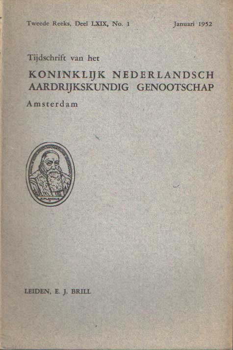 Koninklijk Nederlandsch Aardrijkskundig Genootschap - Tijdschrift van het Koninklijk Nederlandsch Aardrijkskundig Genootschap. Complete jaargang 1952 (4 nummers).