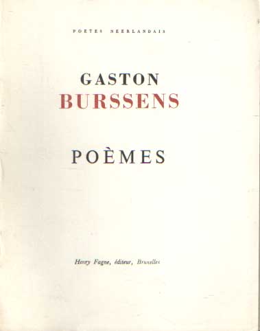 Burssens, Gaston - Pomes. Traduits par Henry Fagne.