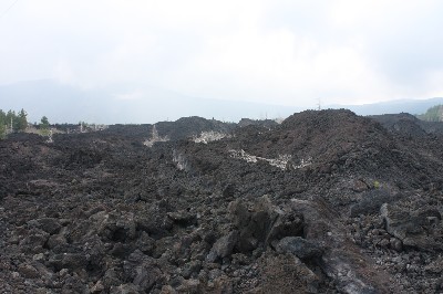 Lava op de flanken van de Etna